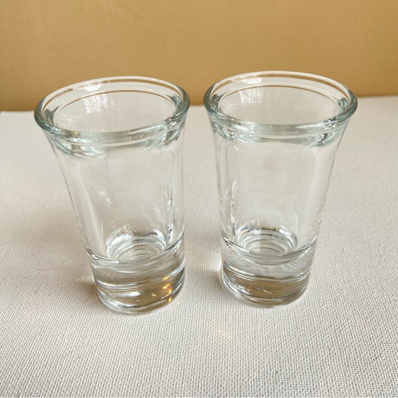 Libbey shot glasses with solid bottoms and flared rims clear glass set of two - Picture 1 of 8